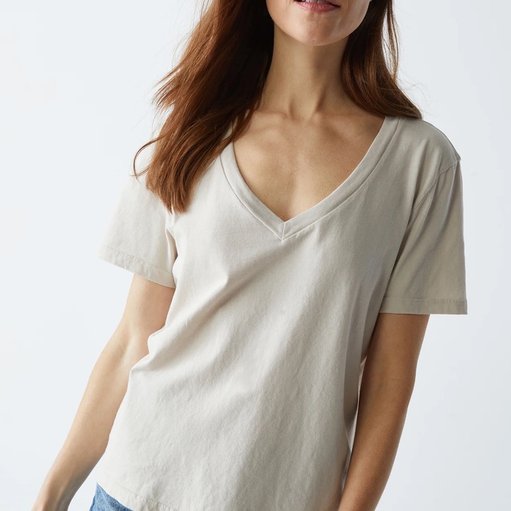 Daria VNeck Tee in Cement, Oxide and Heather Grey